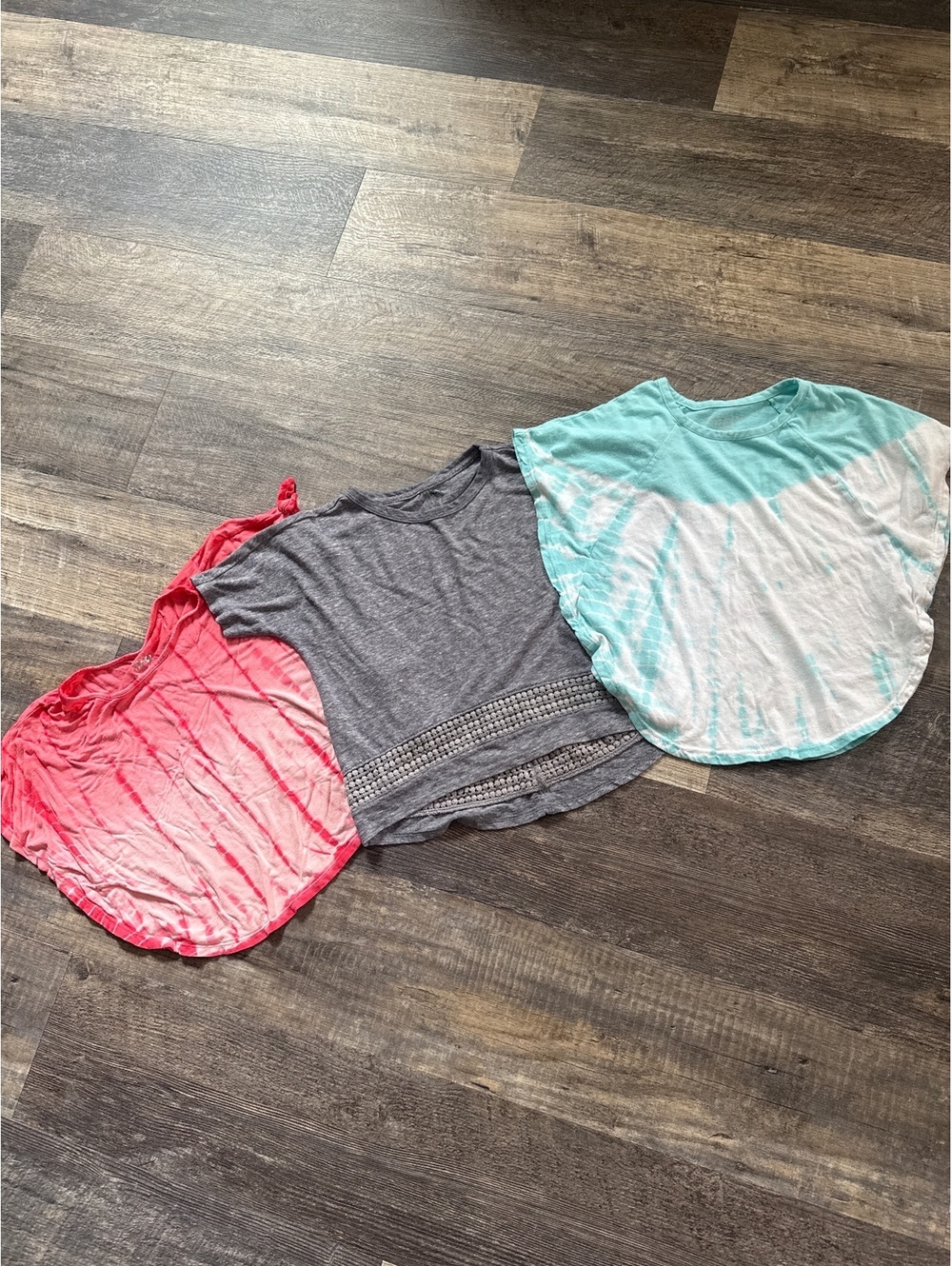 Girl’s Tie-Dye and Crochet Detail Tops - Size S